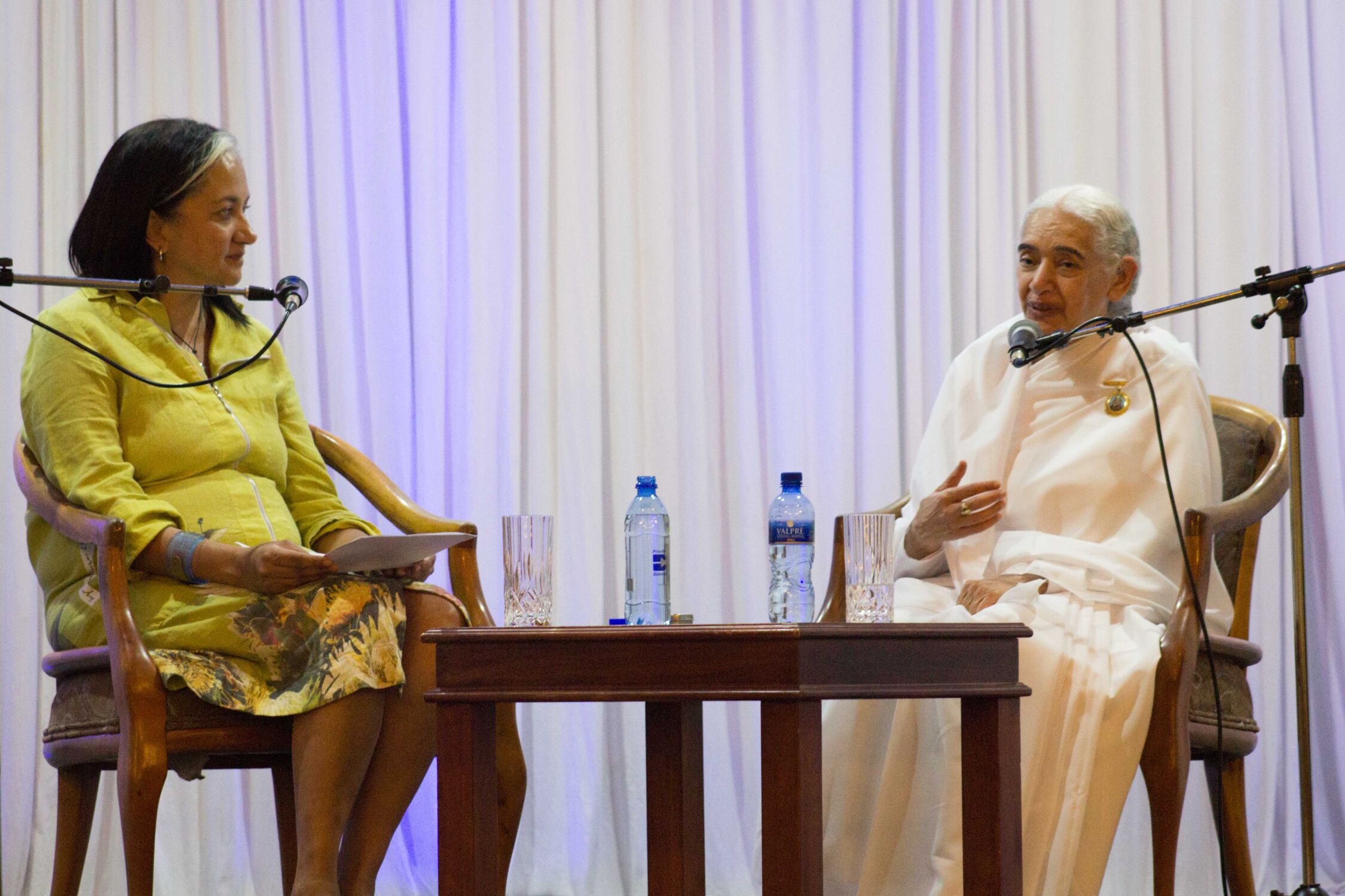 Sr Jayanti with Ferial Haffajee Editor, & Author, South Africa. (2022)